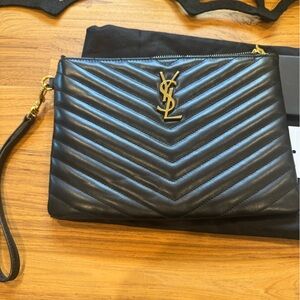 YSL Cassandra quilted clutch